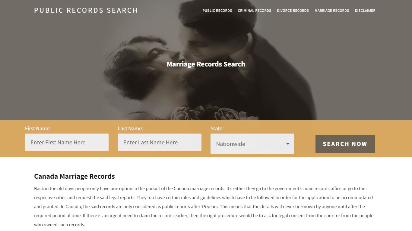 Canada Marriage Records | Enter Name and Search|14 Days Free